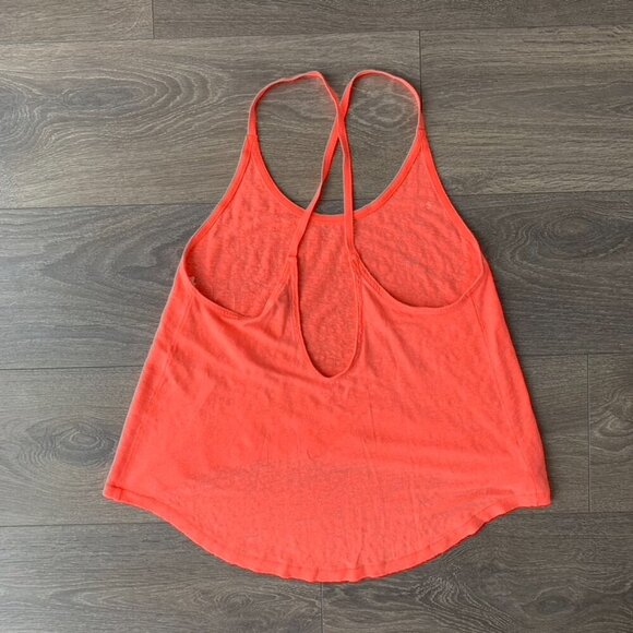 Aritzia Wilfred Free Tank Top Cropped Bright neon orange flowy Burnout Size XS - Picture 5 of 11